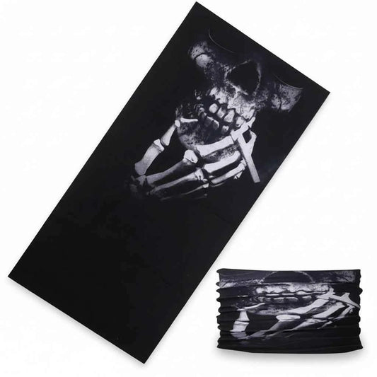 Tour De Cou Bandana noir pirate avec tête de mort - BoucleAura