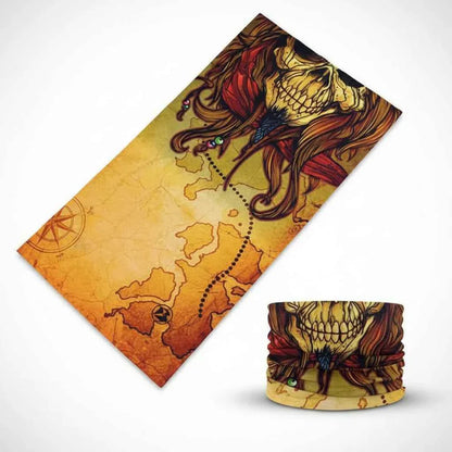Tours De Cou Bandana pirate multicolore carte au trésor - BoucleAura