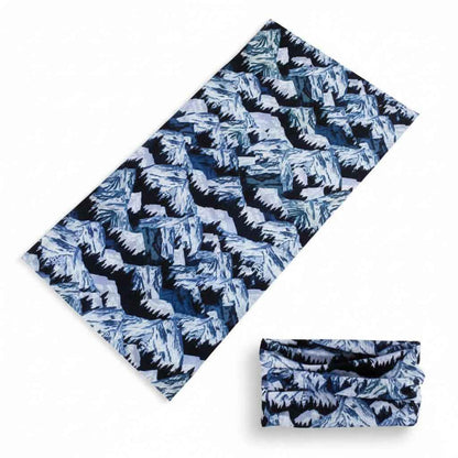 Tours De Cou Bandana bleu femme à motif feuillage - BoucleAura