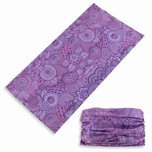 Tour De Cou Bandana violet femme à motifs floraux - BoucleAura