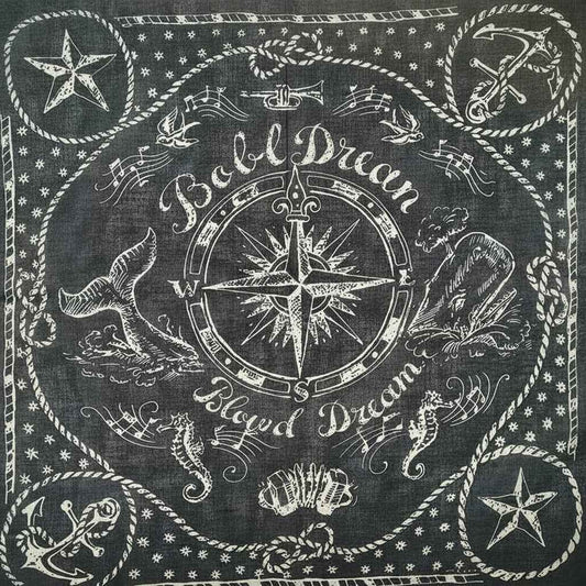 Bandana en coton noir pirate brúin in the wind - BoucleAura
