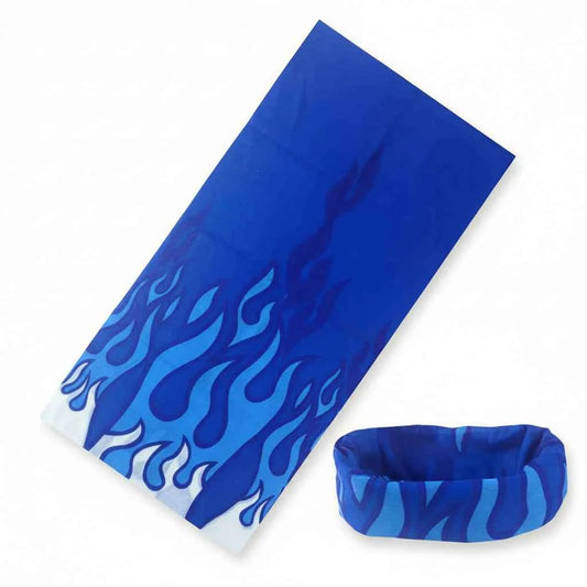 Tours De Cou Bandana bleu avec flammes pirate - BoucleAura