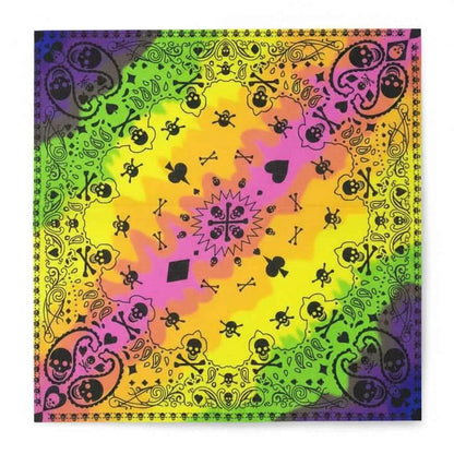 Bandana en coton pirate noir tie dye multicolore - BoucleAura