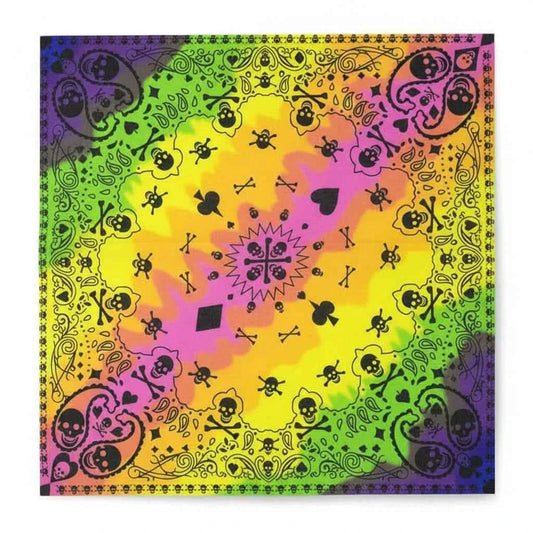 Bandana en coton pirate noir tie dye multicolore - BoucleAura