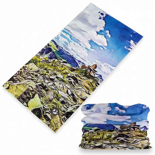 Tour De Cou Bandana femme multicolore paysage montagne - BoucleAura