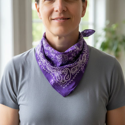 Bandana en coton violet pirate