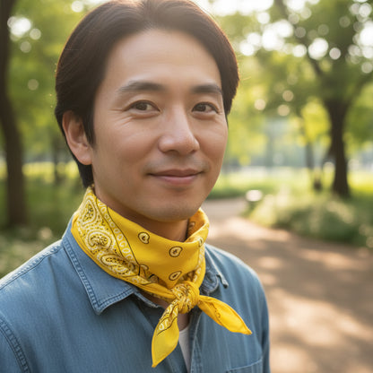 Bandana en coton homme jaune