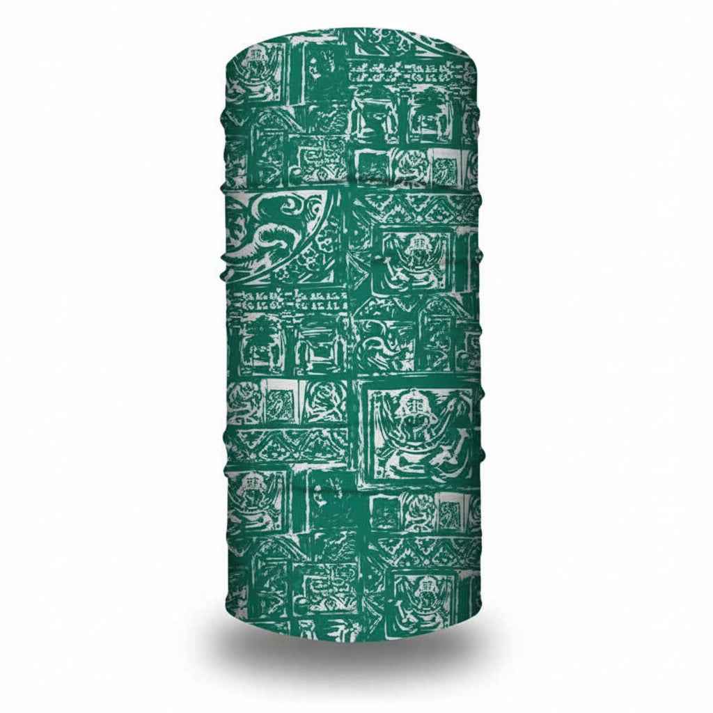 Tour De Cou Bandana femme vert à motifs gravure - BoucleAura