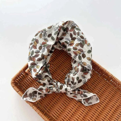 Bandana En Coton blanc femme à motif feuilles - BoucleAura