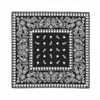 Bandana En Coton noir homme à motifs crânes - BoucleAura