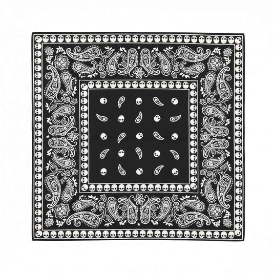 Bandana En Coton noir homme à motifs crânes - BoucleAura