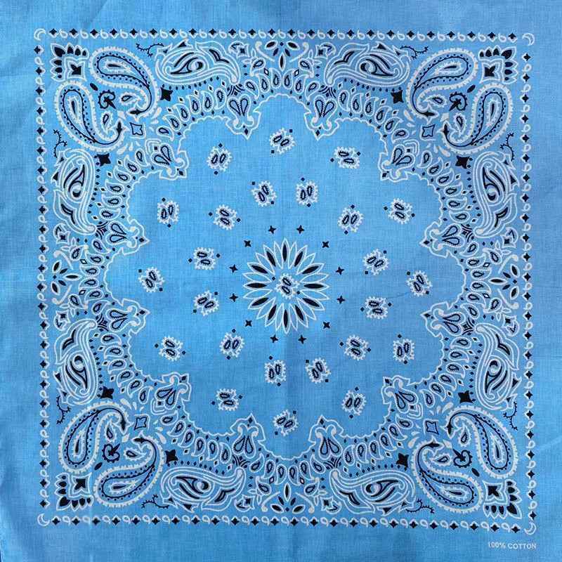 Bandana en coton bleu motif cachemire - BoucleAura