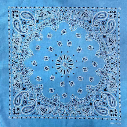 Bandana en coton bleu motif cachemire - BoucleAura