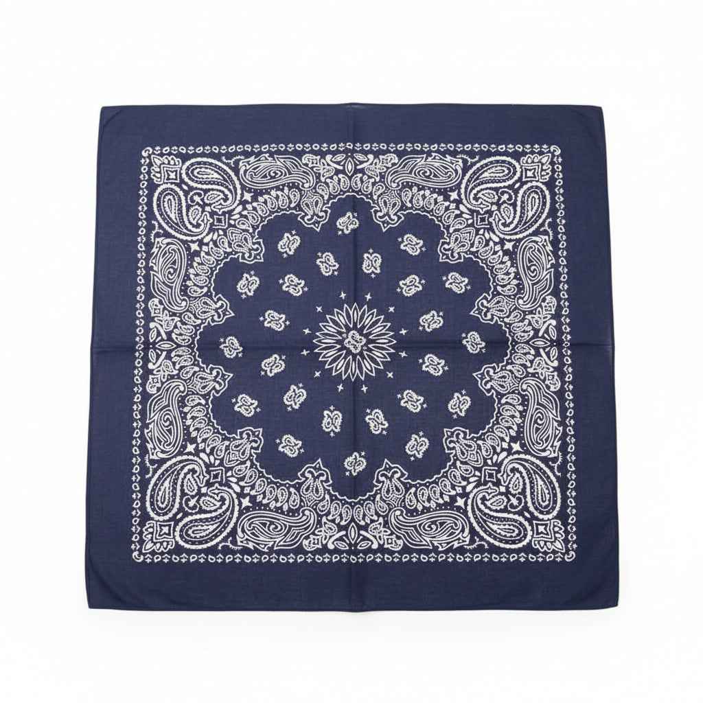 Bandana en coton homme bleu motif cachemire - BoucleAura