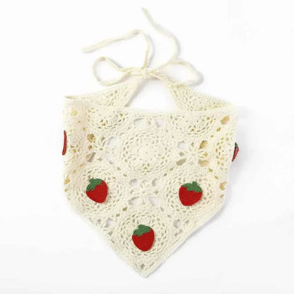 Bandana pour cheveux femme crochet beige - BoucleAura