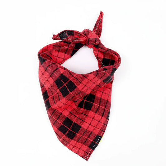 Bandana En Coton rouge à carreaux noirs