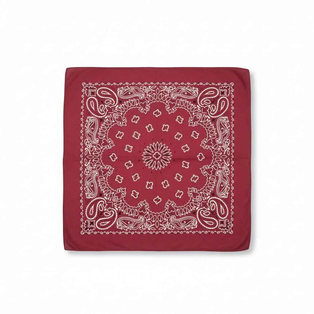 Bandana en coton rouge homme motif cachemire - BoucleAura