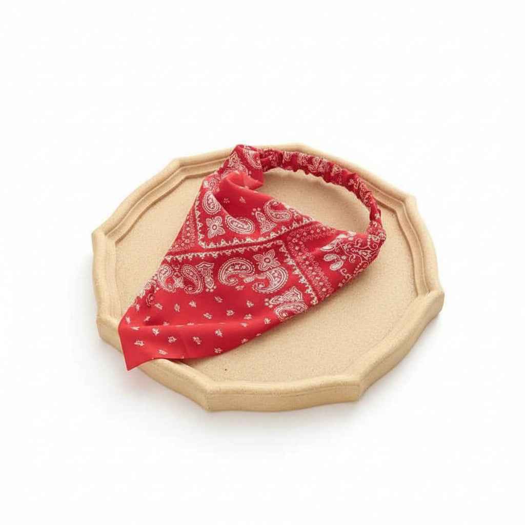 Bandana pour cheveux rouge femme - BoucleAura