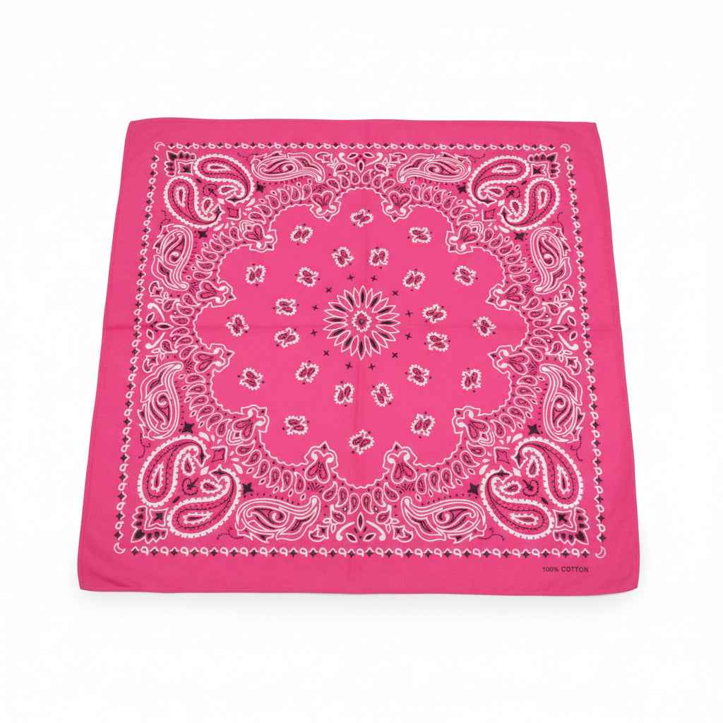 Bandana en coton rose motif cachemire - BoucleAura