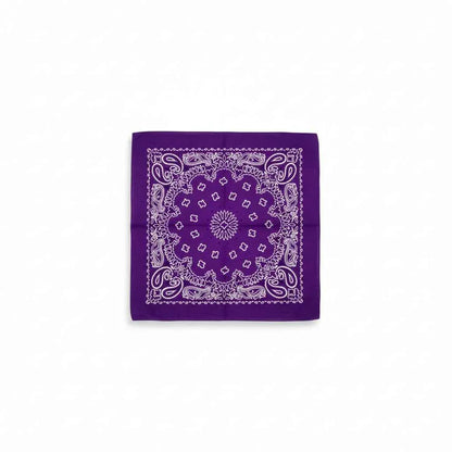 Bandana en coton violet à motif cachemire - BoucleAura