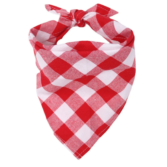 Bandana En Coton rouge à carreaux blancs