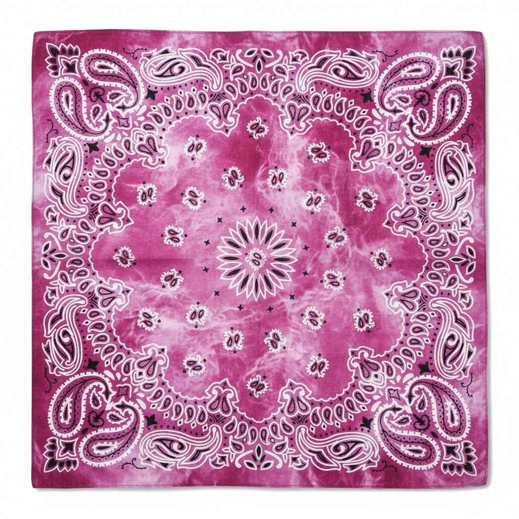 Bandana en coton rose motif cachemire - BoucleAura