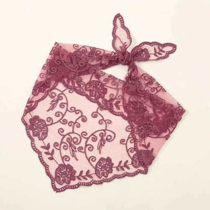 Bandana pour cheveux femme gris en dentelle - BoucleAura
