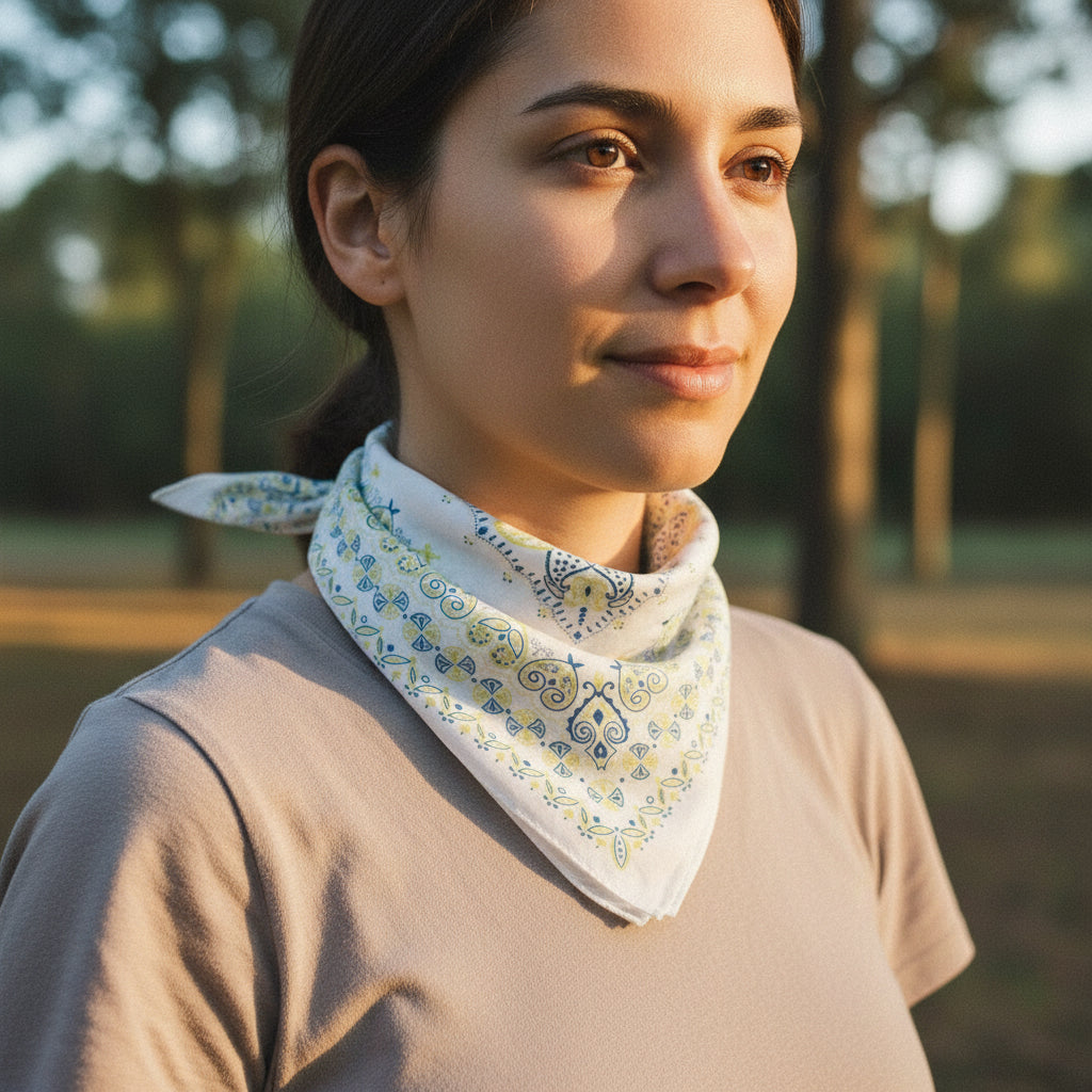 Bandana en coton homme blanc