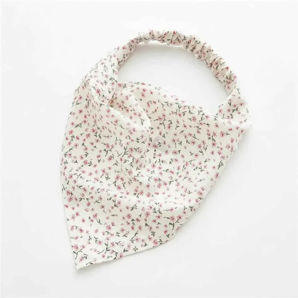 Bandana pour cheveux femme blanc à fleurs - BoucleAura