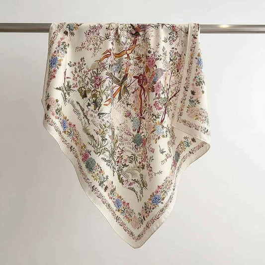 Foulard Bandana femme floral en soie - BoucleAura