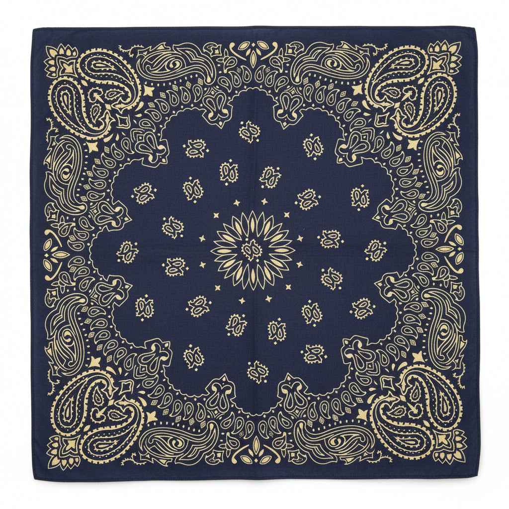 Bandana en coton bleu homme motif cachemire - BoucleAura