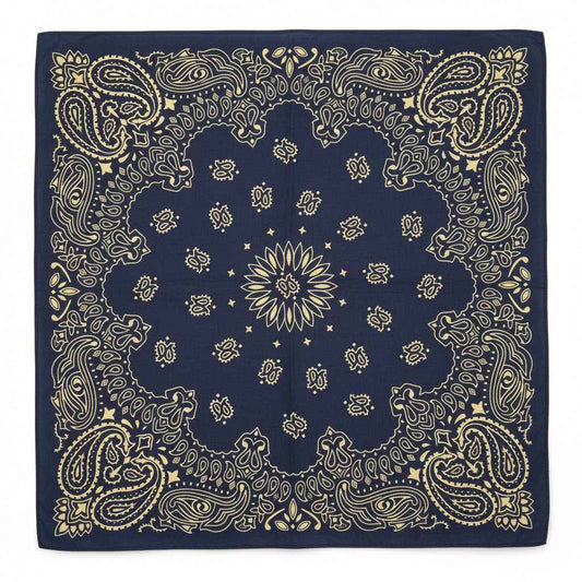 Bandana en coton bleu homme motif cachemire - BoucleAura