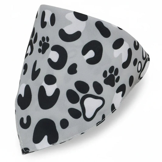 Bandana En Coton gris à motifs pattes noires