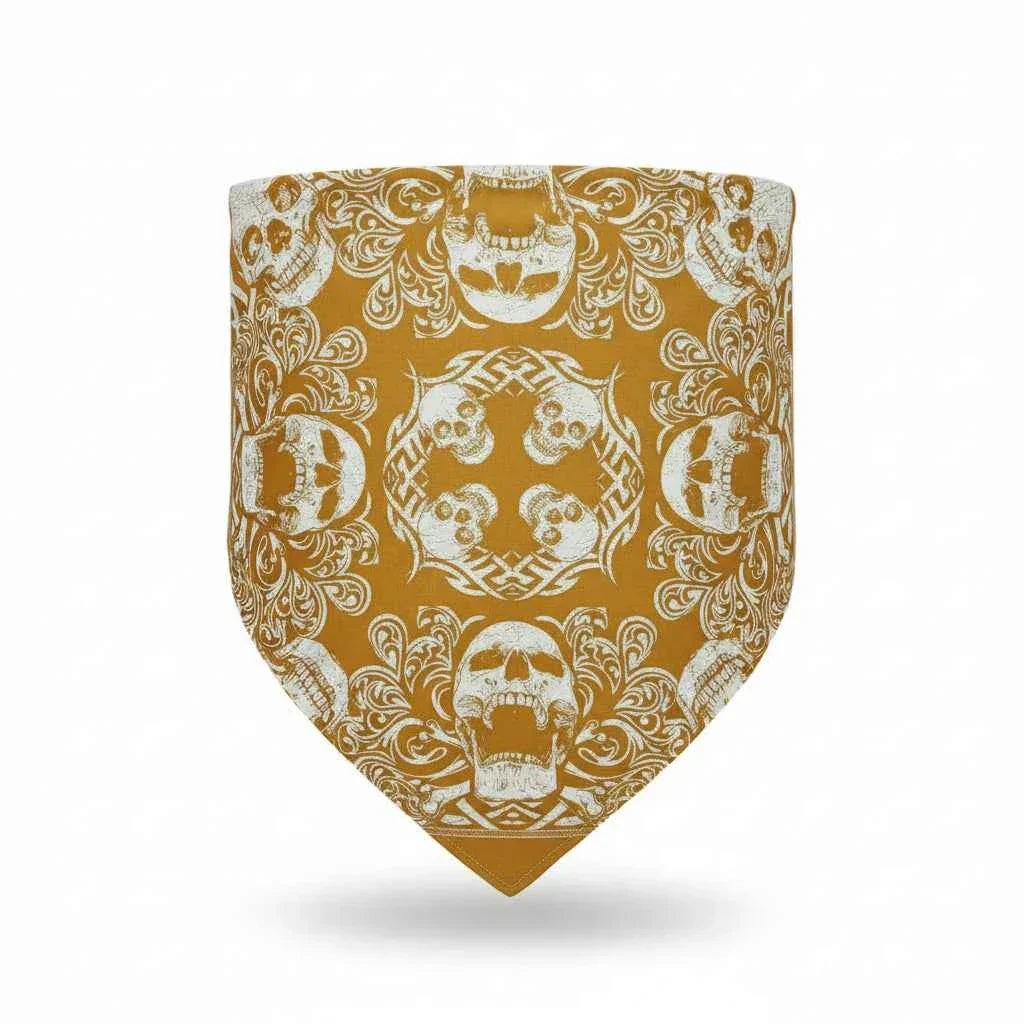 Bandana En Coton noir pirate à crânes - BoucleAura
