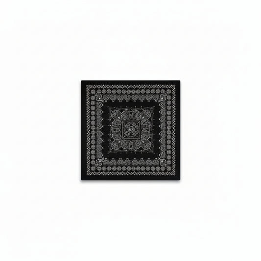 Bandana en coton noir homme motif paisley - BoucleAura