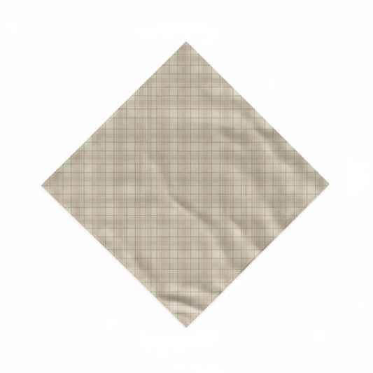 Bandana Pour Chien beige à carreaux fins
