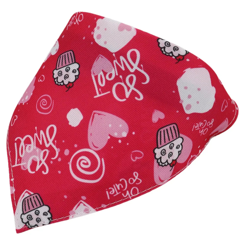 Bandana Pour Chien rouge avec cupcakes roses