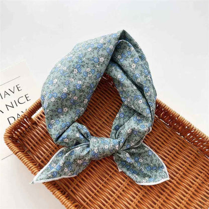 Bandana En Coton bleu fleuri femme - BoucleAura