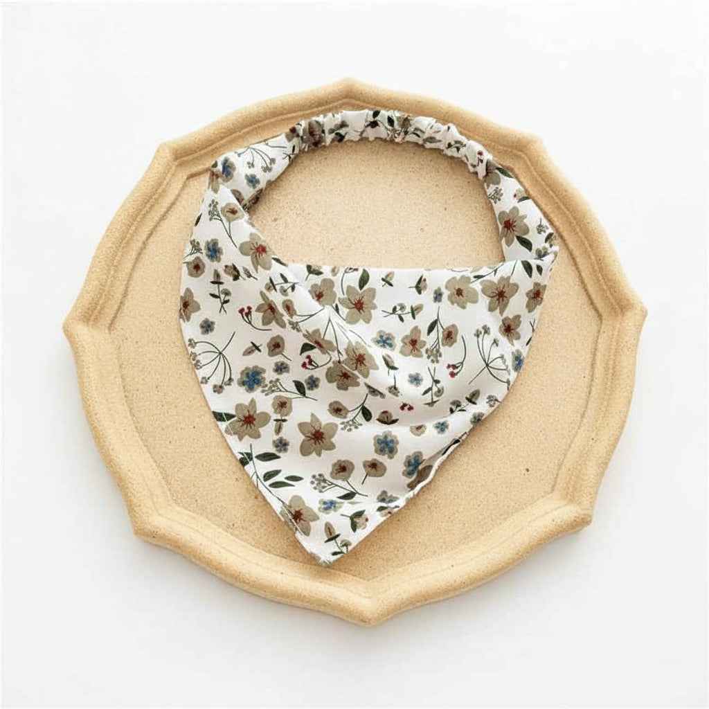 Bandana pour cheveux femme blanc à fleurs - BoucleAura