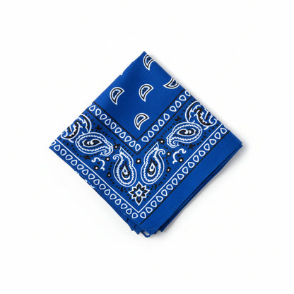 Bandana en coton bleu motif cachemire