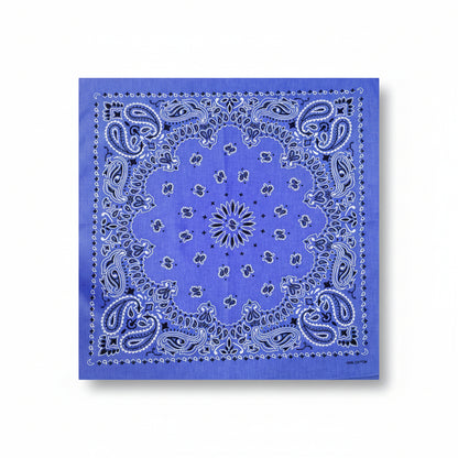 Bandana en coton bleu motif cachemire - BoucleAura