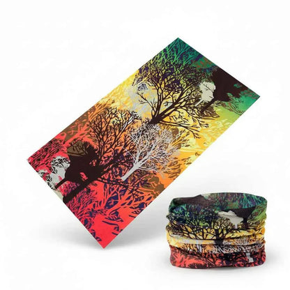 Tour De Cou Bandana multicolore paysage forestier - BoucleAura