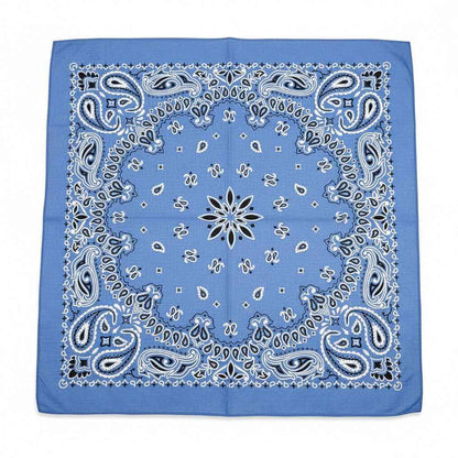 Bandana en coton bleu à motif cachemire - BoucleAura
