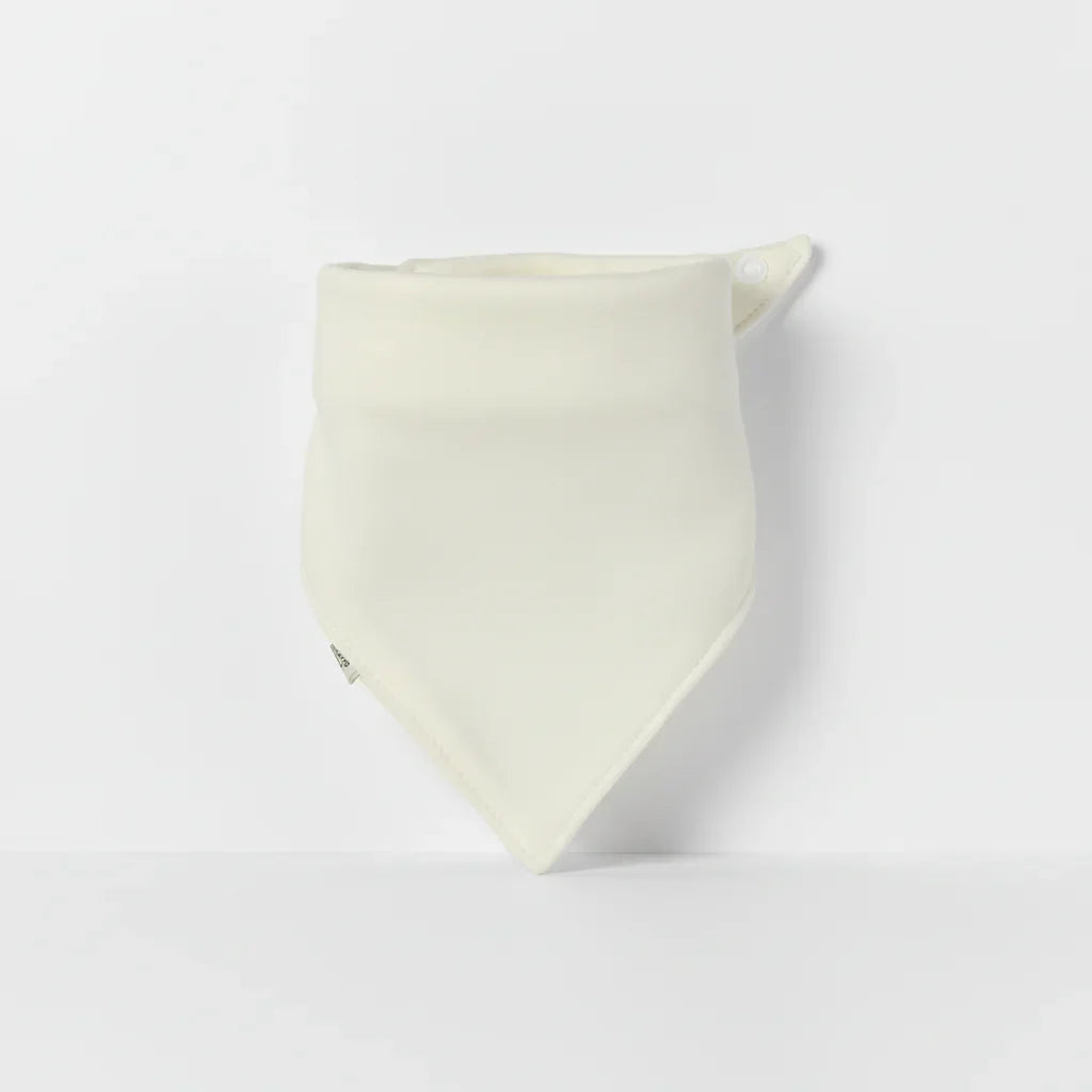 Bavoir Bandana blanc en coton uni pointe triangle