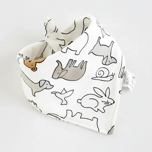 Bandana En Coton blanc à motifs animaux noirs