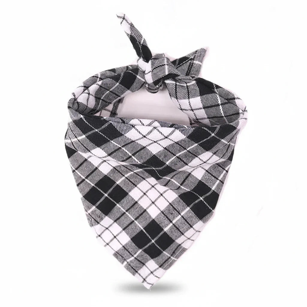 Bandana En Coton noir à carreaux gris