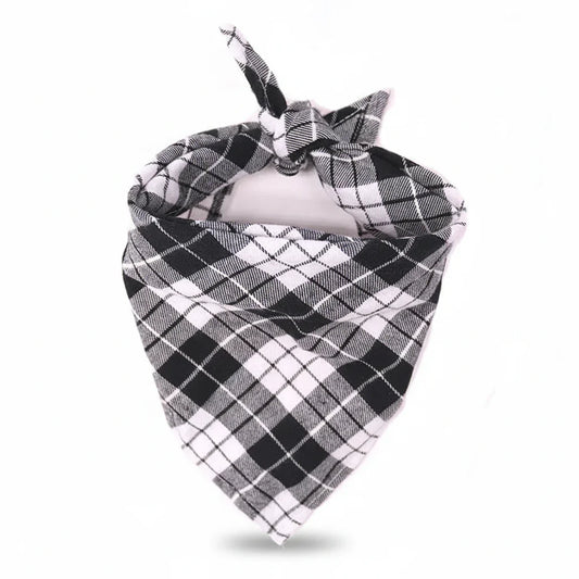 Bandana En Coton noir à carreaux gris
