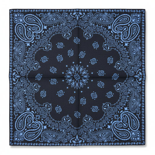 Bandana en coton homme bleu motif cachemire - BoucleAura