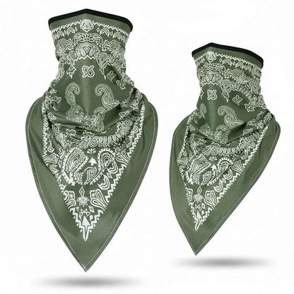 Tour De Cou Bandana olive vert motif cachemire - BoucleAura