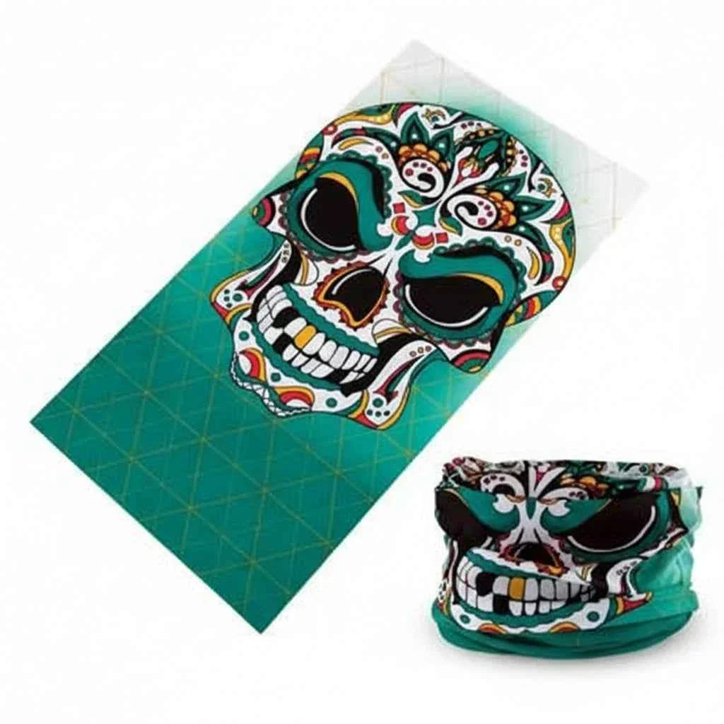 Tour De Cou Bandana femme multicolore crâne vert - BoucleAura